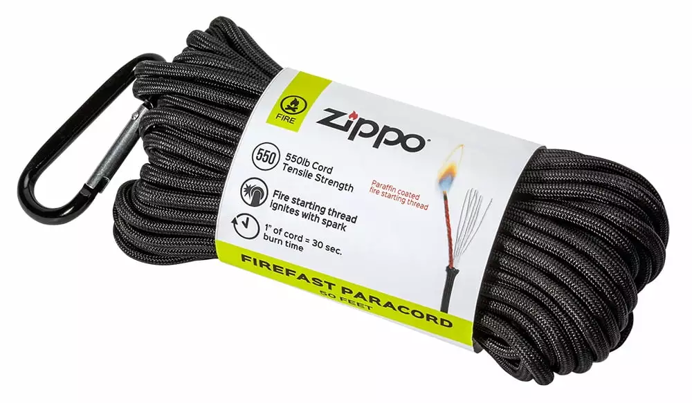 Zippo Fire Starting Paracord Outdoor Camping Survival and Emergency Use