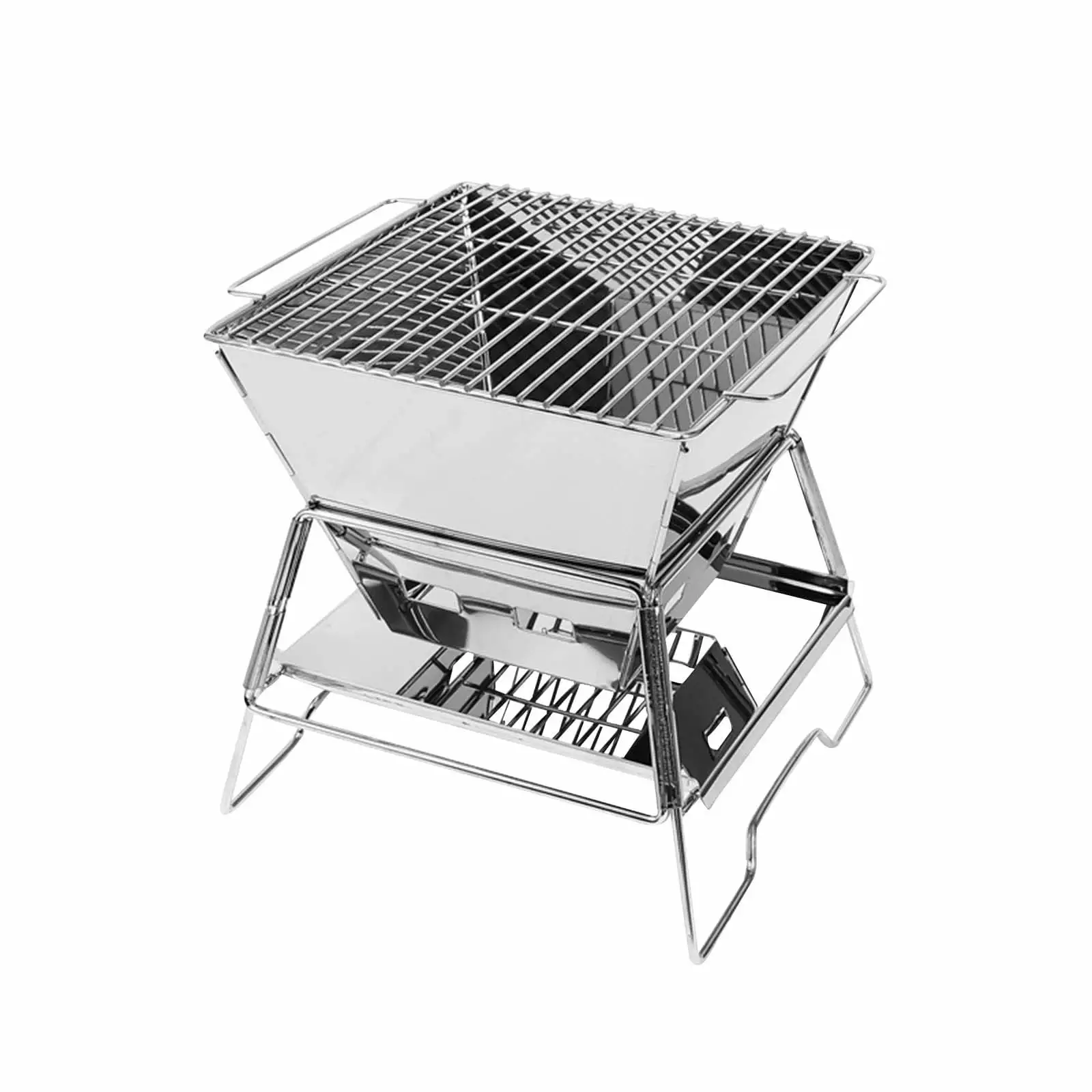 VRELL Outdoor Camping Fire Table Charcoal Barbecue Grill Multi-functional Wood Stove Picnic