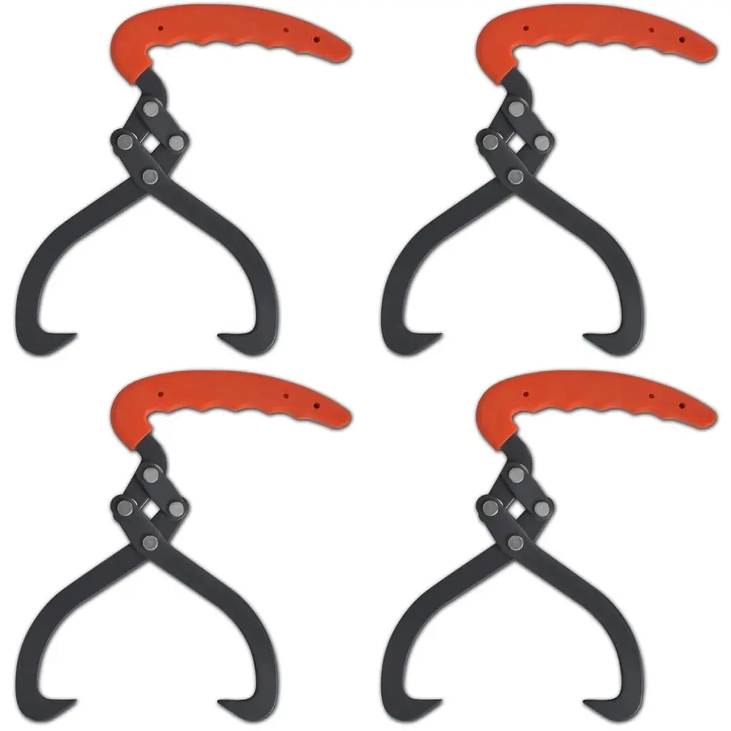 4 pcs Log Tongs PVC Handle Fireplace Tools