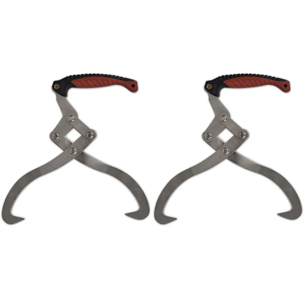 2 Piece Log Tongs TPR Handle Fireplace and Camping