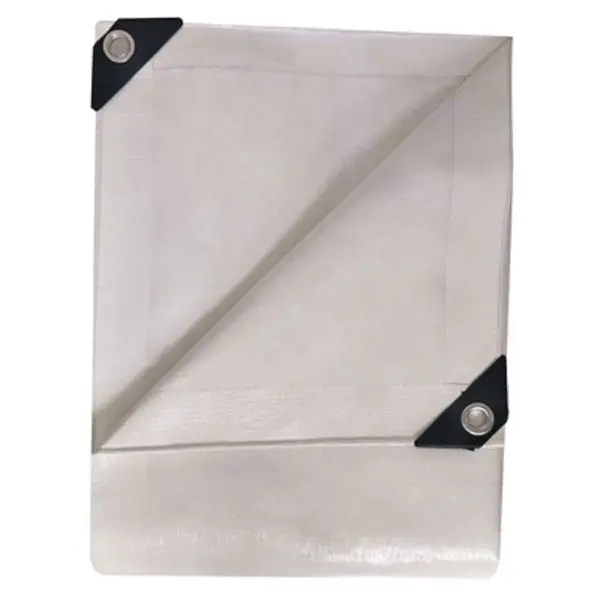 Kaps Tex KT-0810F Fire Resistant Tarp White 8x10 Inch Heavy Duty Waterproof Cover