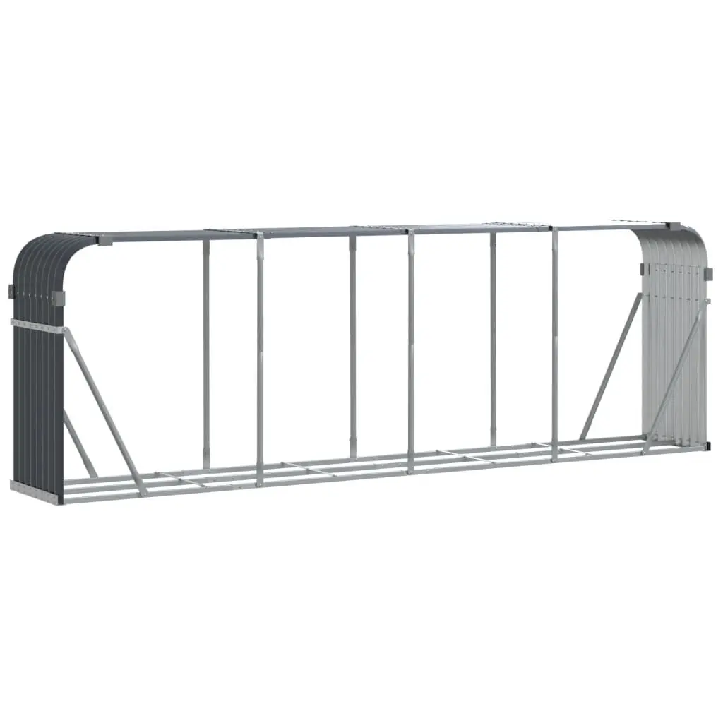 Log Holder Anthracite 118.1x17.7x39.4 Inches Galvanized Steel Firewood Rack