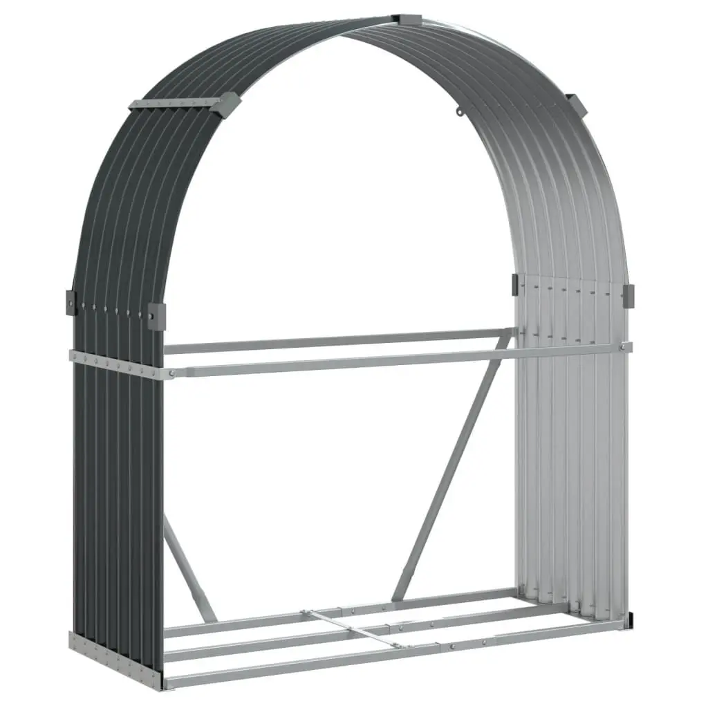 Log Holder Anthracite 47.2x17.7x55.1 Inches Galvanized Steel Firewood Rack
