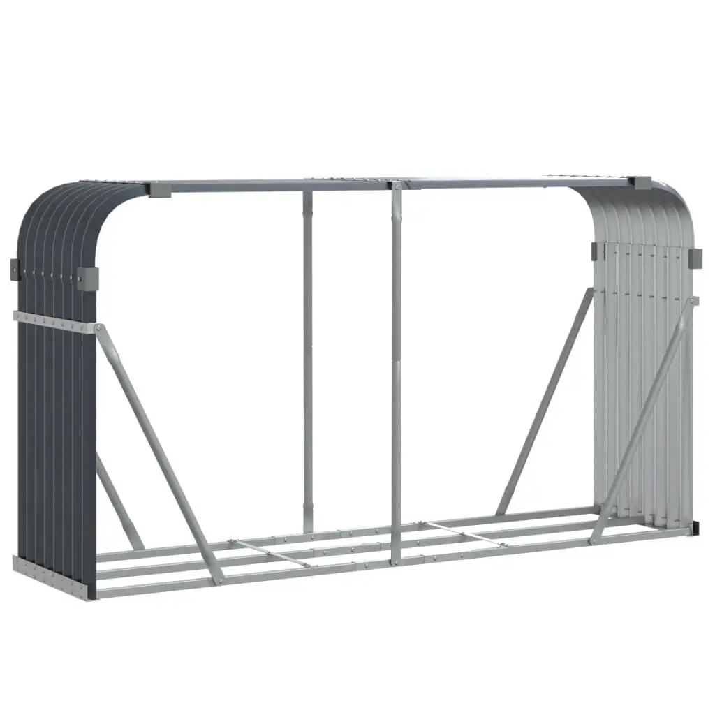 Log Holder Anthracite 70.9x17.7x39.4 Inches Galvanized Steel Firewood Rack