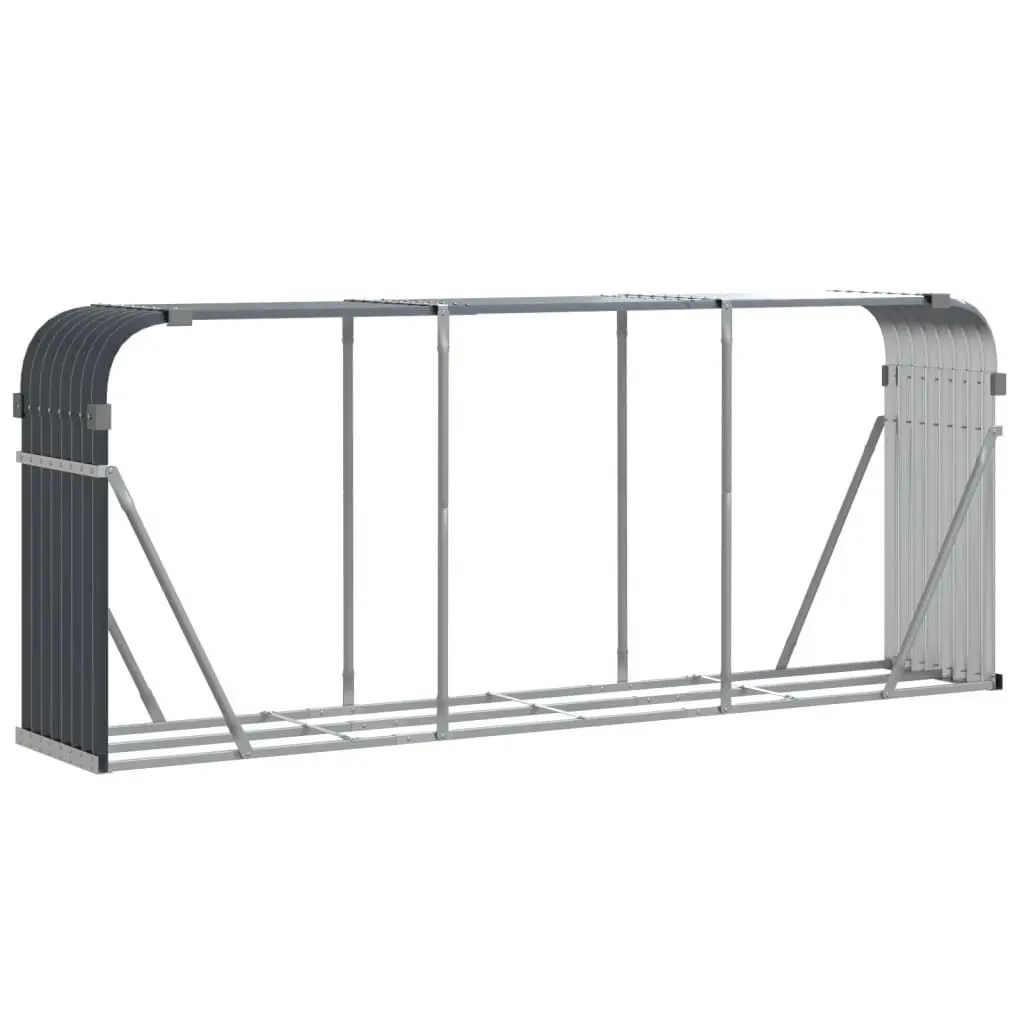 Log Holder Anthracite 92.1x17.7x39.4 Inches Galvanized Steel Firewood Rack