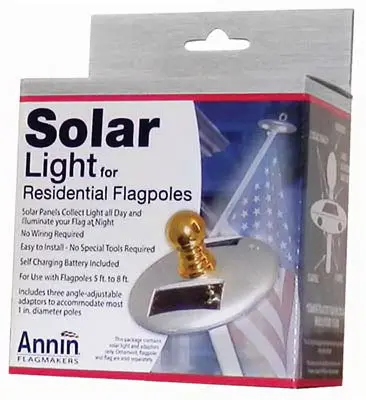 Annin Flagmakers Residential Flag Pole Mini Solar Light Silver Outdoor Decoration