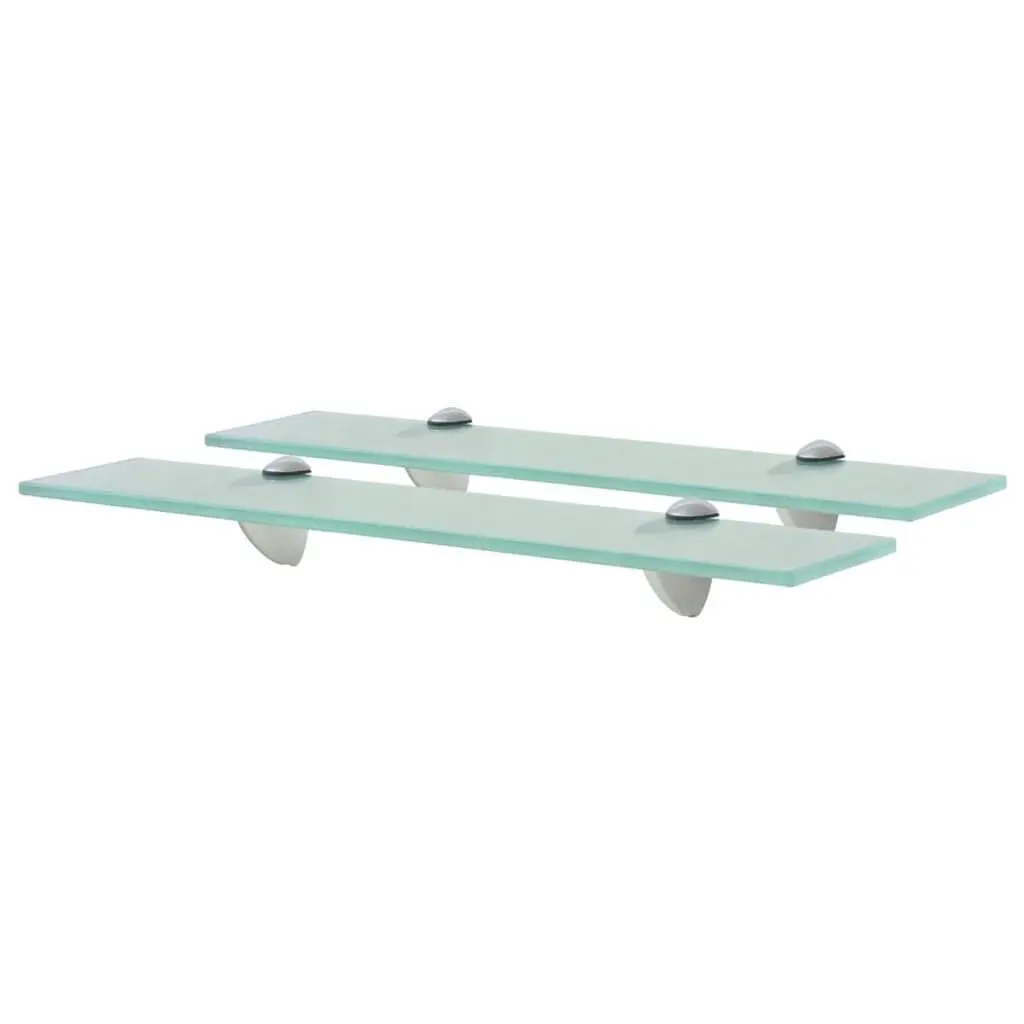 Floating Shelves 2 pcs Glass 19.7x7.9 0.3 Inch Modern Wall Mounted Set