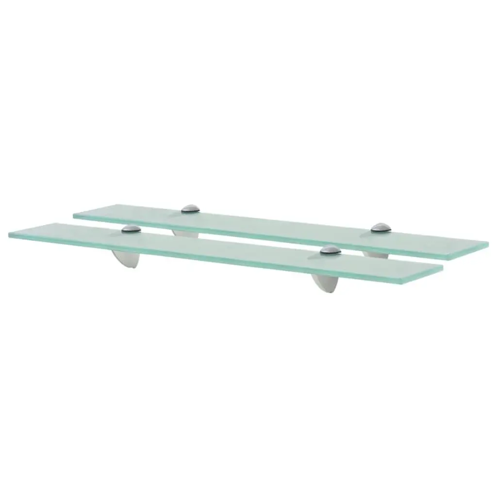 Floating Shelves 2 pcs Glass 23.6x7.9 0.3 Inch Large Wall Mounted Set