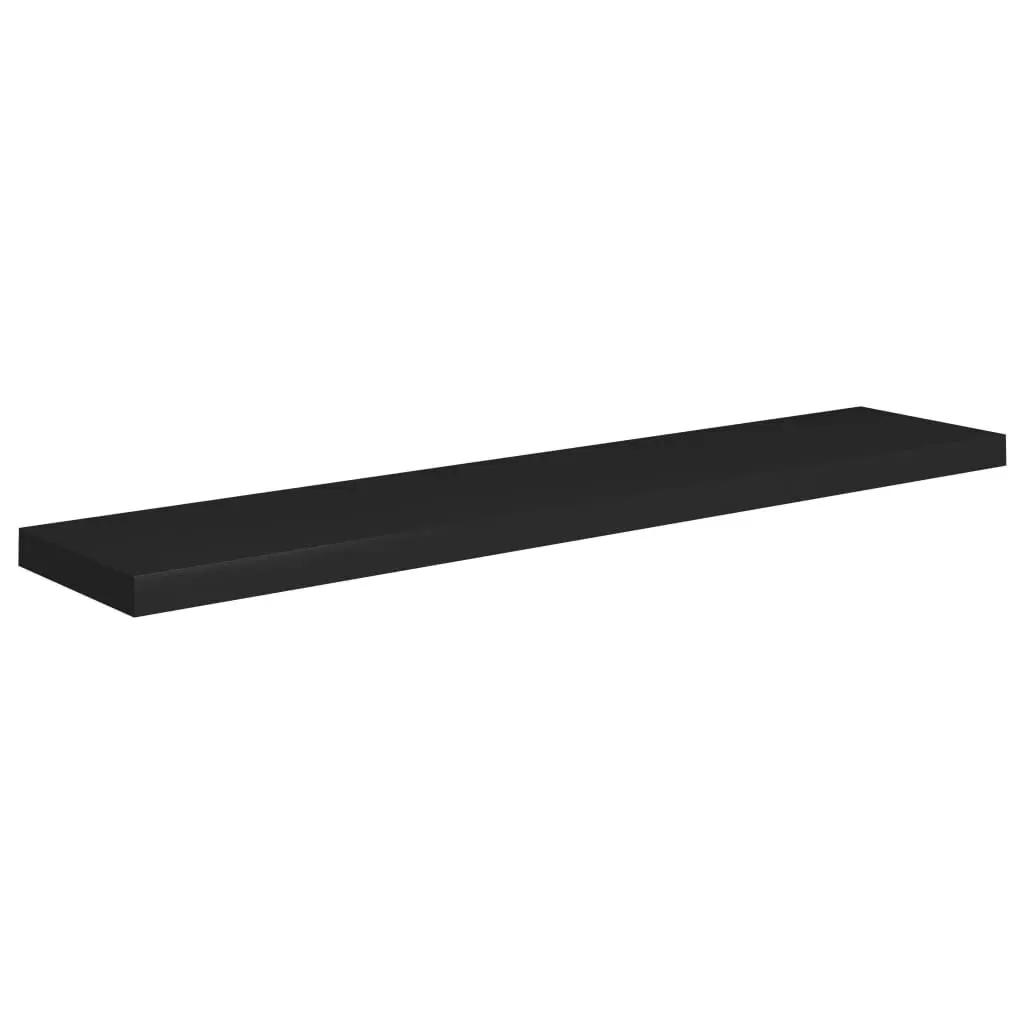Floating Wall Shelf Black 47.2x9.3x1.5 Inches MDF Modern Storage Shelf