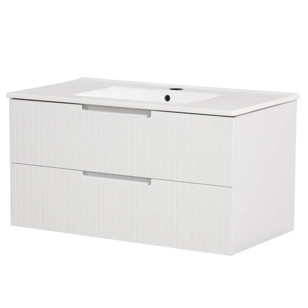 36 Inch Floating Bathroom Vanity Ceramic Sink Modern Bath Storage like it