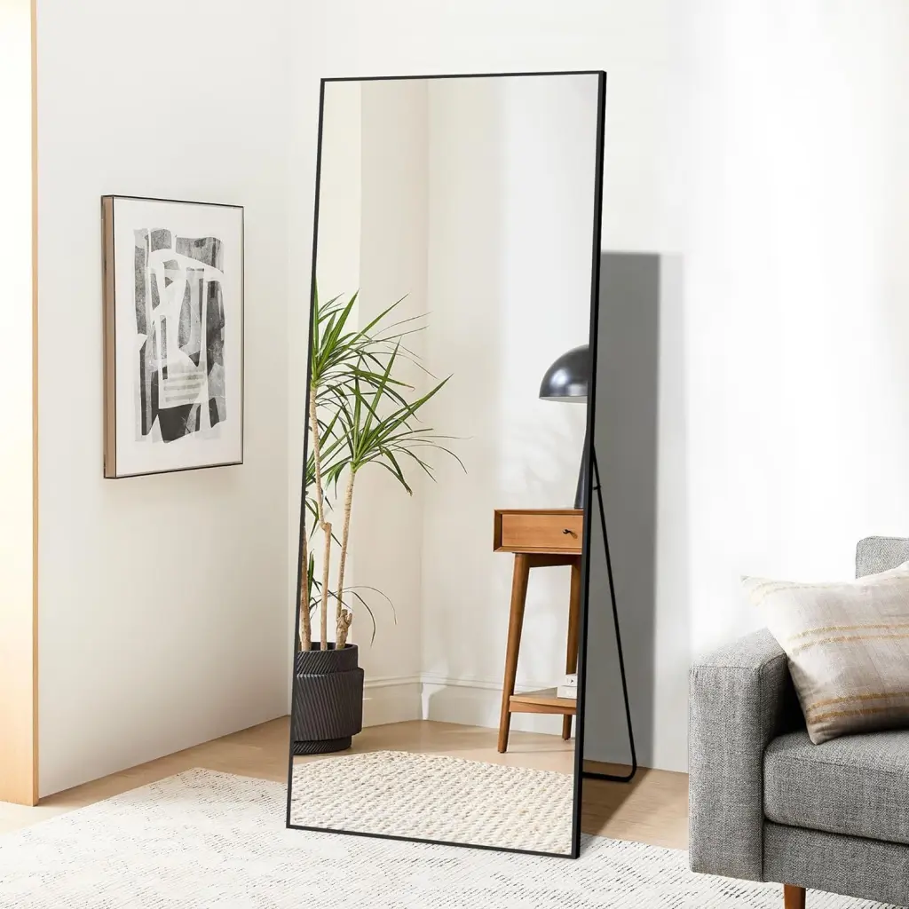 Dolonm 64x21 Inch Full Length Mirror Aluminum Alloy Frame Floor Mirror t2956