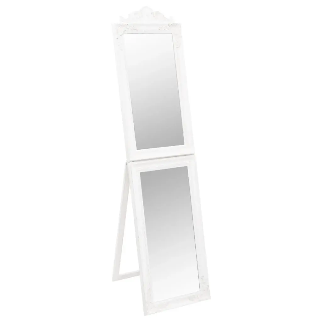 White Free Standing Mirror 15.7x63 Inches Modern Floor Mirror