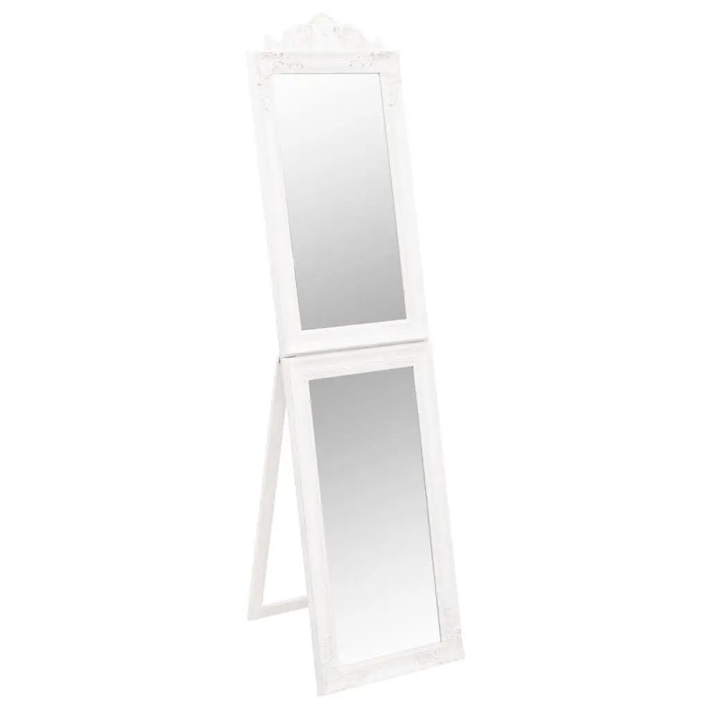 White Free Standing Mirror 17.7x70.9 Inches Modern Floor Mirror