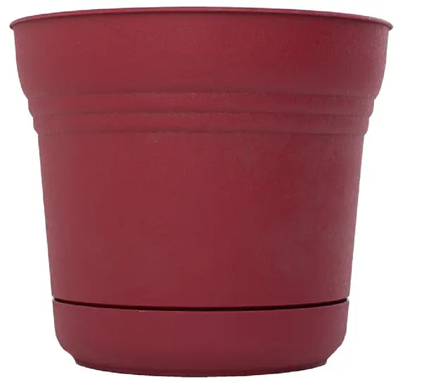 Bloem SP1413 Saturn Planter Plastic Union Red 14 Inch Indoor Outdoor Flower Pot
