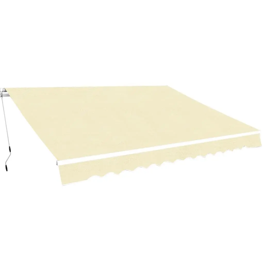 Folding Awning Manual Operated 157.5 Inches Cream Outdoor Shade
