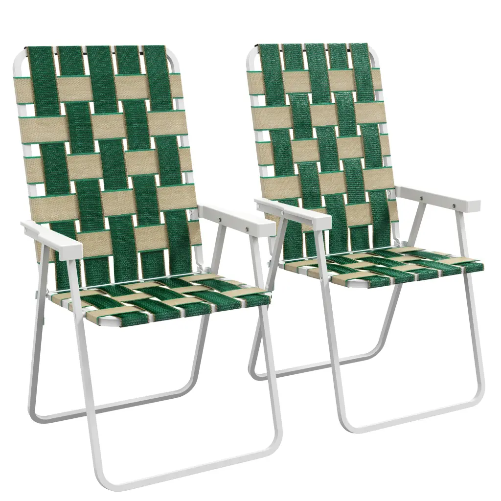 Outsunny Set 2 Patio Folding Chairs Classic Outdoor Camping Chairs Portable Lightweight aosom business