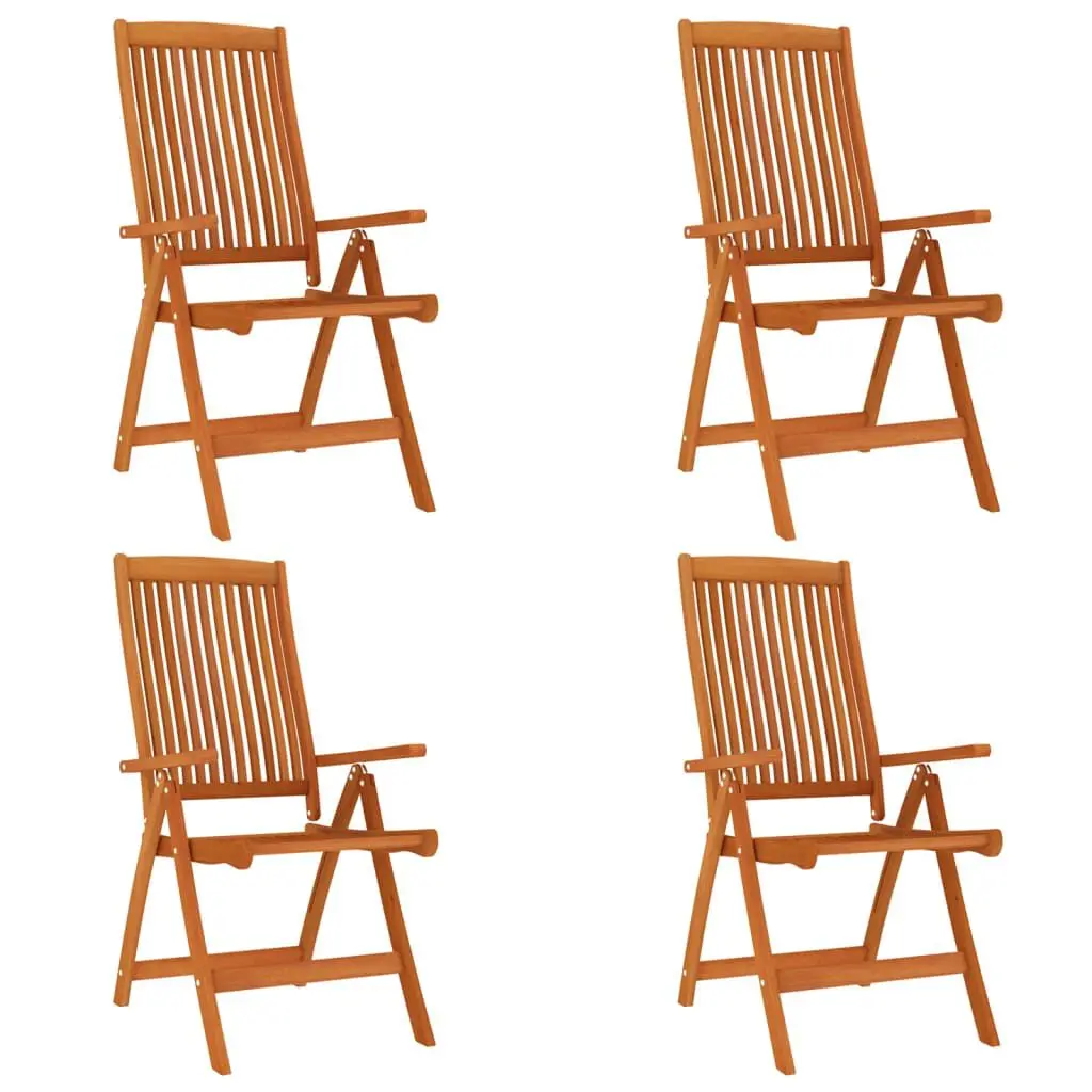 Folding Patio Chairs 4 pcs Solid Wood Eucalyptus Outdoor Dining Chairs