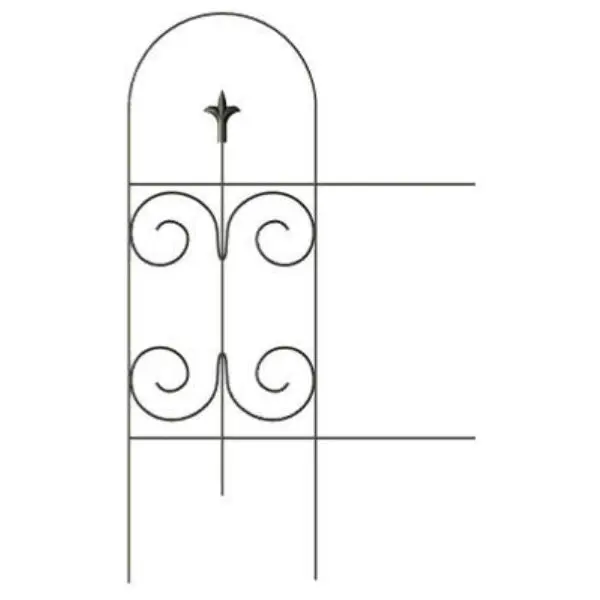 Panacea 89373 Black Folding Fence Finial 32x8 Feet Garden and Yard Decoration