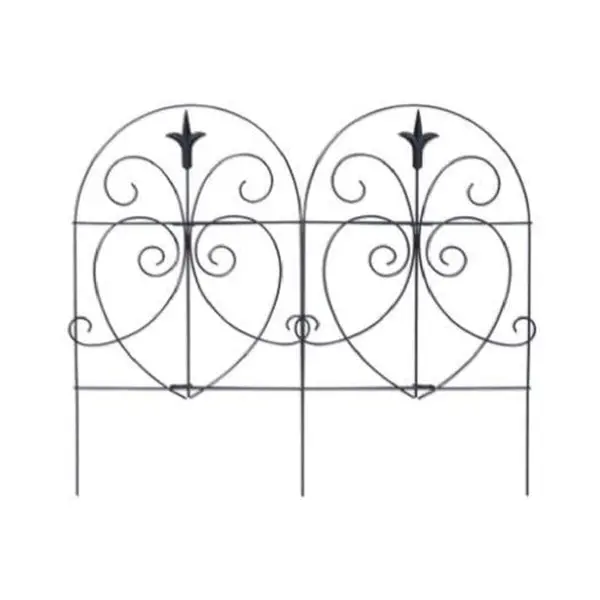 Panacea 89379 Romantic Style Black Folding Garden Fence 18x8 Feet Outdoor Decor