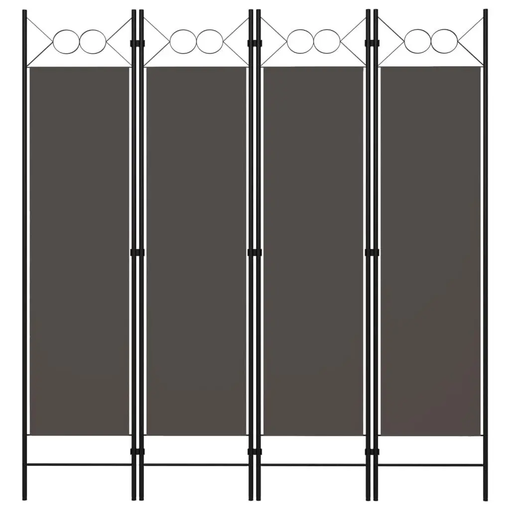 4-Panel Room Divider Anthracite 63x70.9 Inch Folding Privacy Screen
