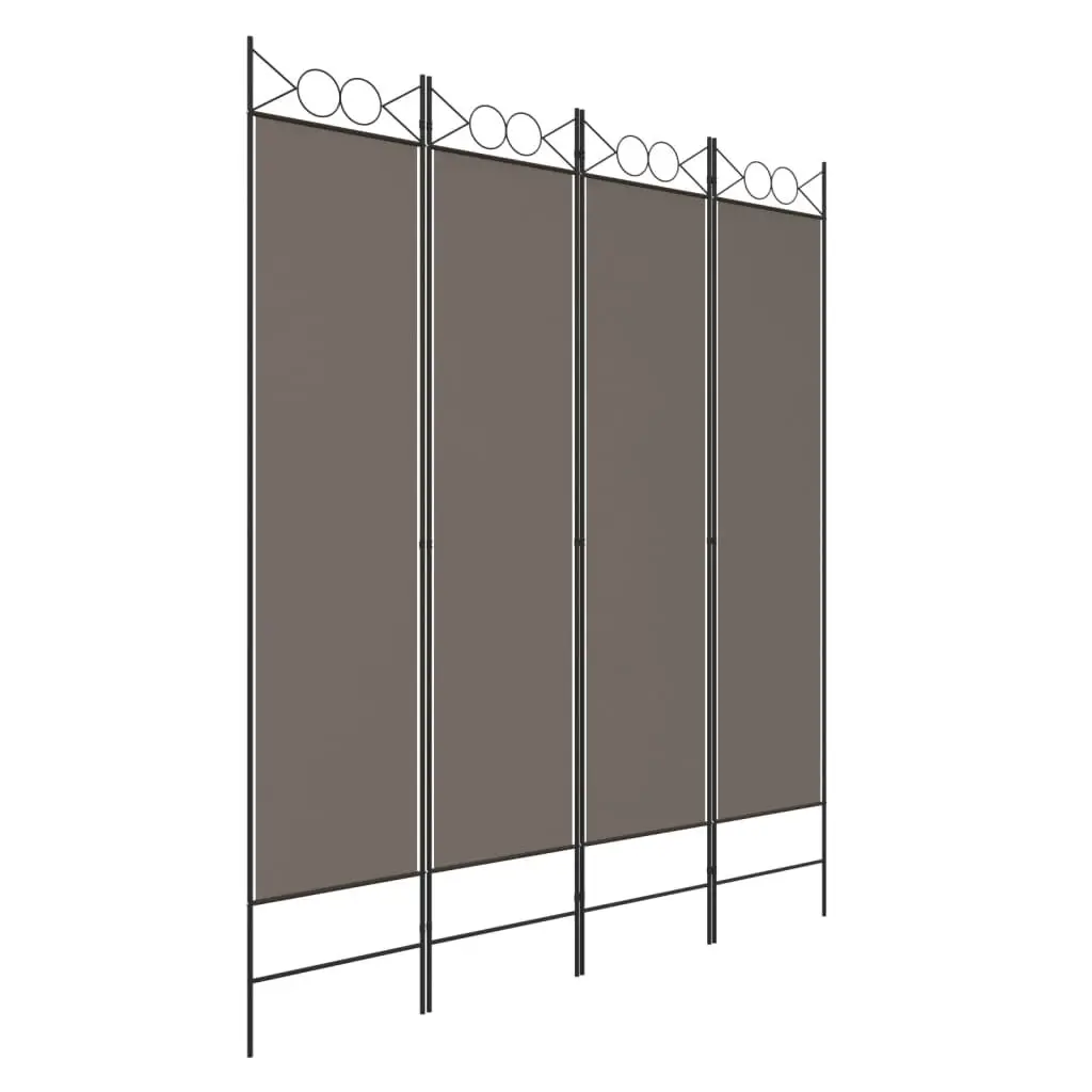 4-Panel Room Divider Anthracite 63x78.7 Inches Fabric Privacy Screen