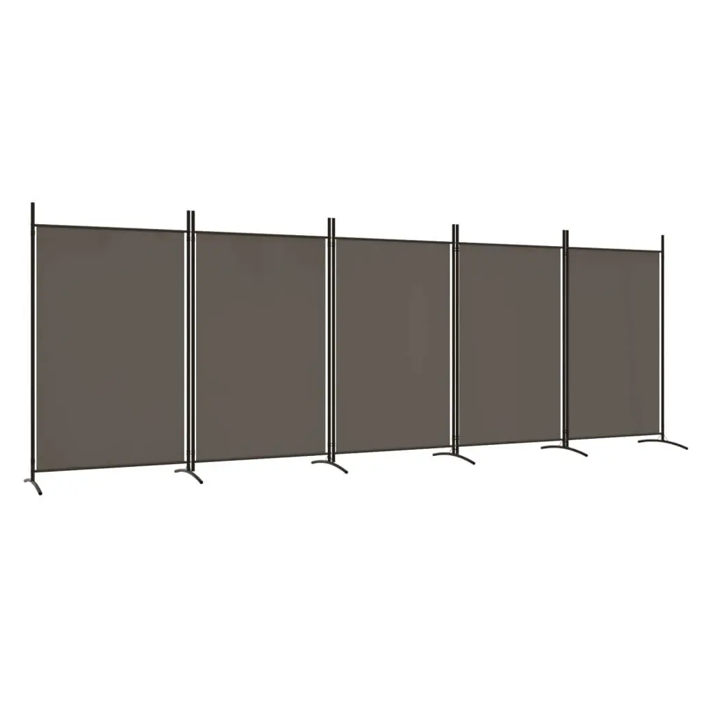 5-Panel Room Divider Anthracite 170.5x70.9 Inch Fabric Privacy Screen