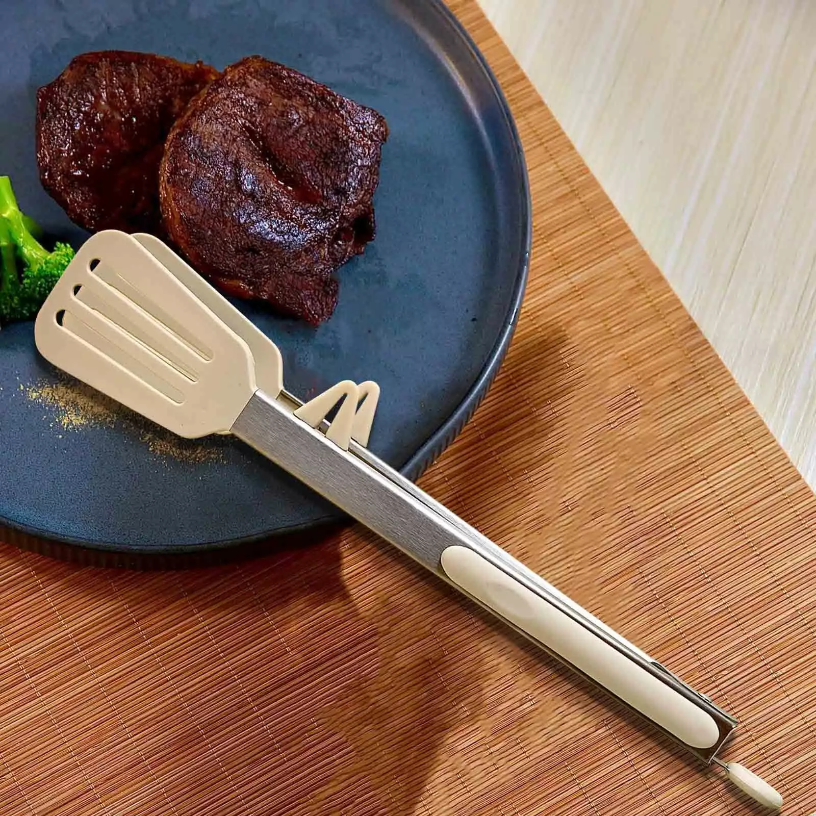 Aaihamo Stainless Steel Food Clip Set Outdoor Barbecue - 12in Steak Clip Bread Clip Meat Clip Grilling