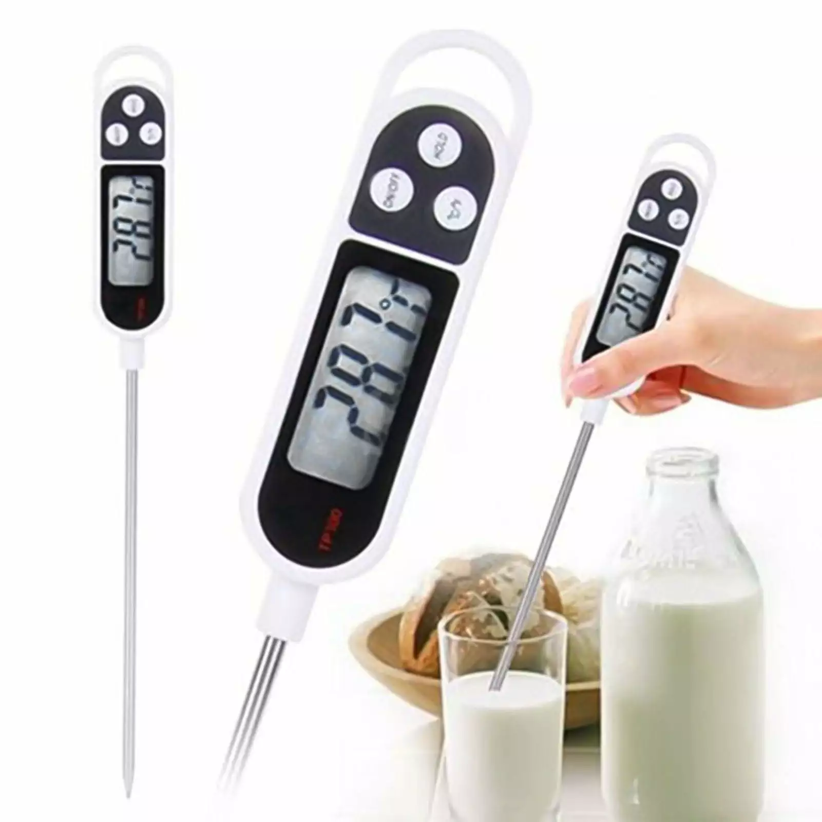 Deyuer Food Thermometer Probe - Kitchen Instant Read Digital Thermometer Drink, Milk, Coffee, BBQ