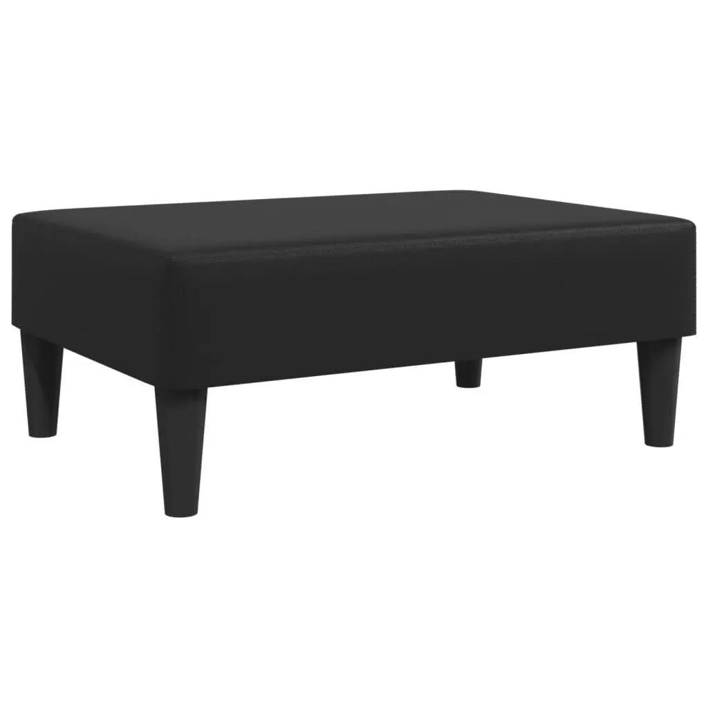 Black Faux Leather Footstool 30.3x21.7x12.2 Inches Ottoman