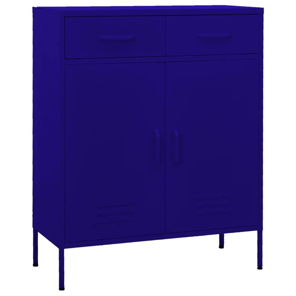 Storage Cabinet Navy Blue 31.5x13.8x40 Inches Steel Home Organization