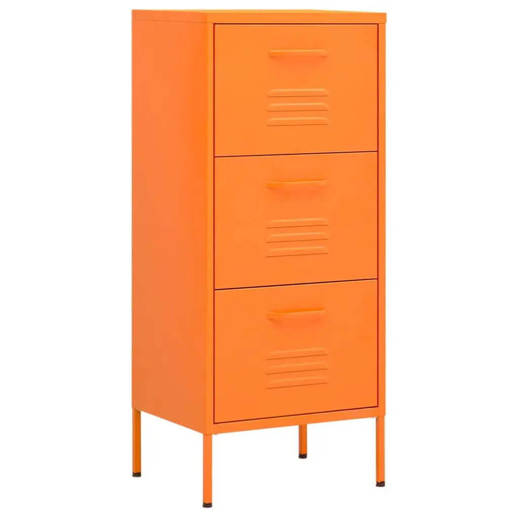 Storage Cabinet Orange 16.7x13.8x40 Inches Steel Home Organization