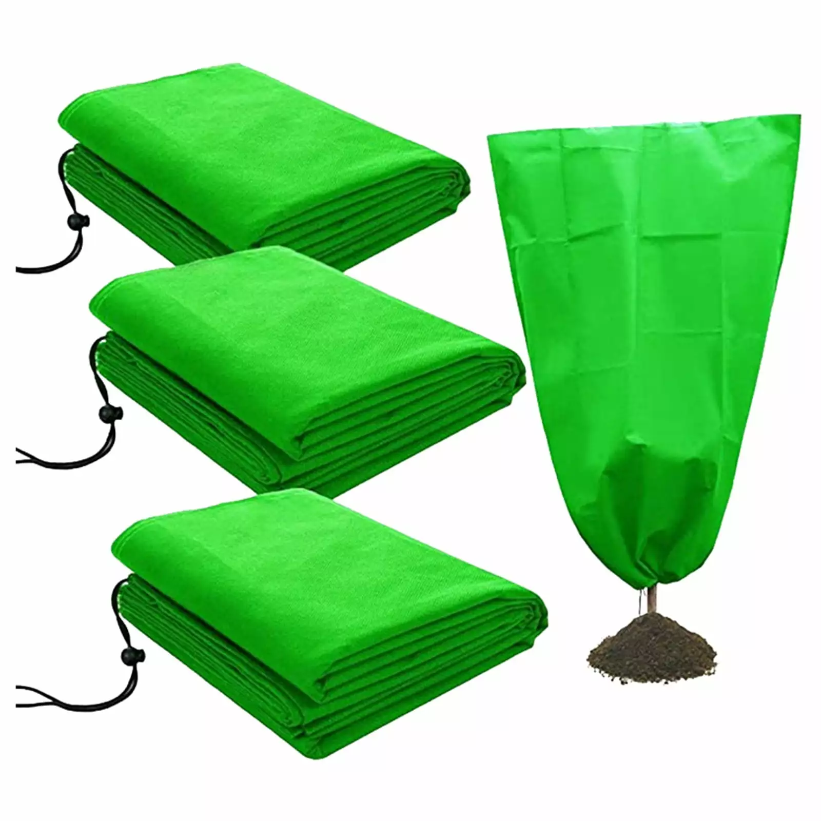 Frost Blankets Tree Covers Drawstring White Green Home A991