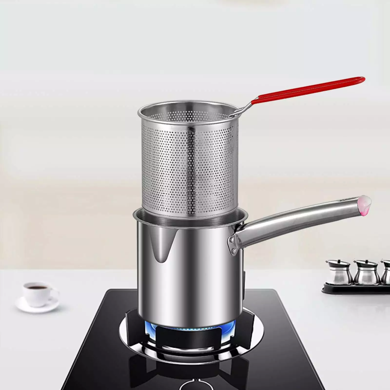 Stainless Steel Deep Frying Pot Multipurpose Wear Resistant Pan Home Large Cooking Pot