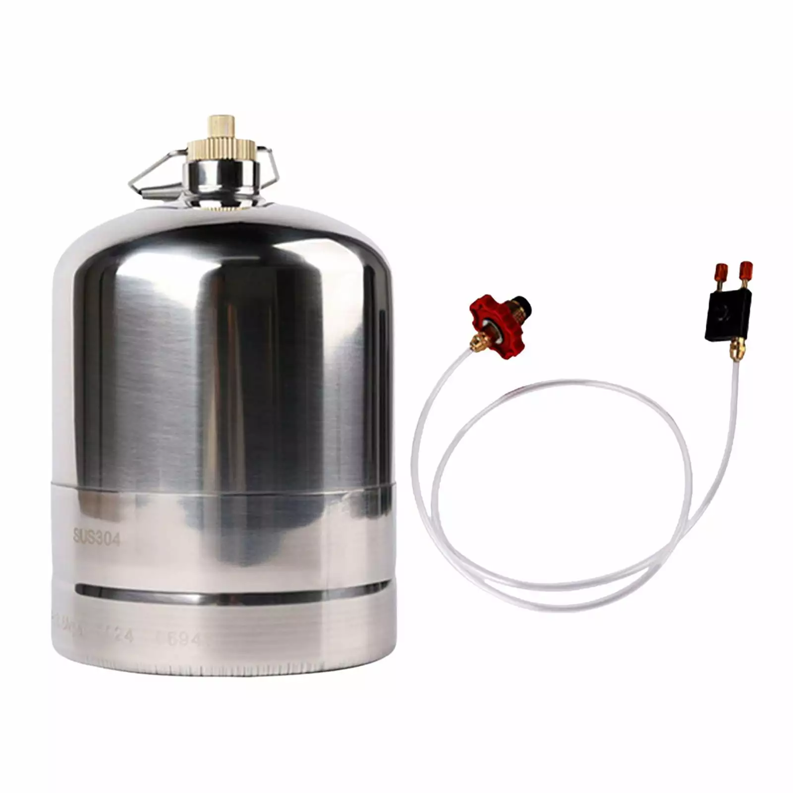 GARENDE 4L Stainless Steel Refillable Gas Bottle Outdoor Cooking Camping Stove