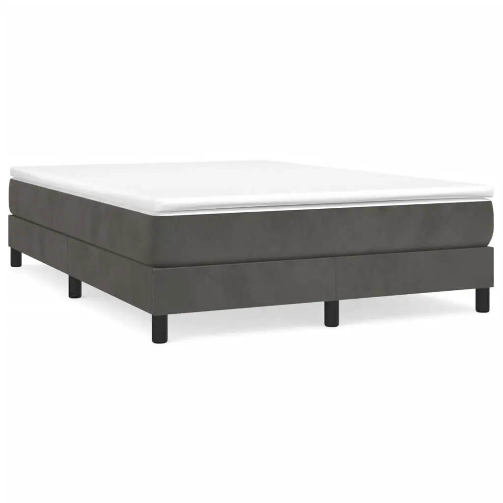 Bed Frame without Mattress Dark Gray Full Velvet Upholstered Platform Base