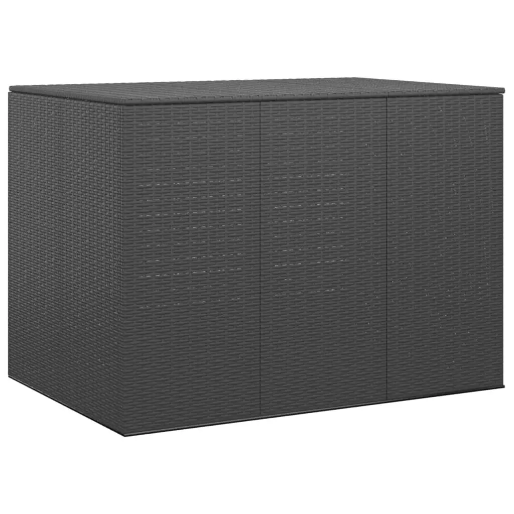 Patio Cushion Box PE Rattan Black Outdoor Furniture Storage