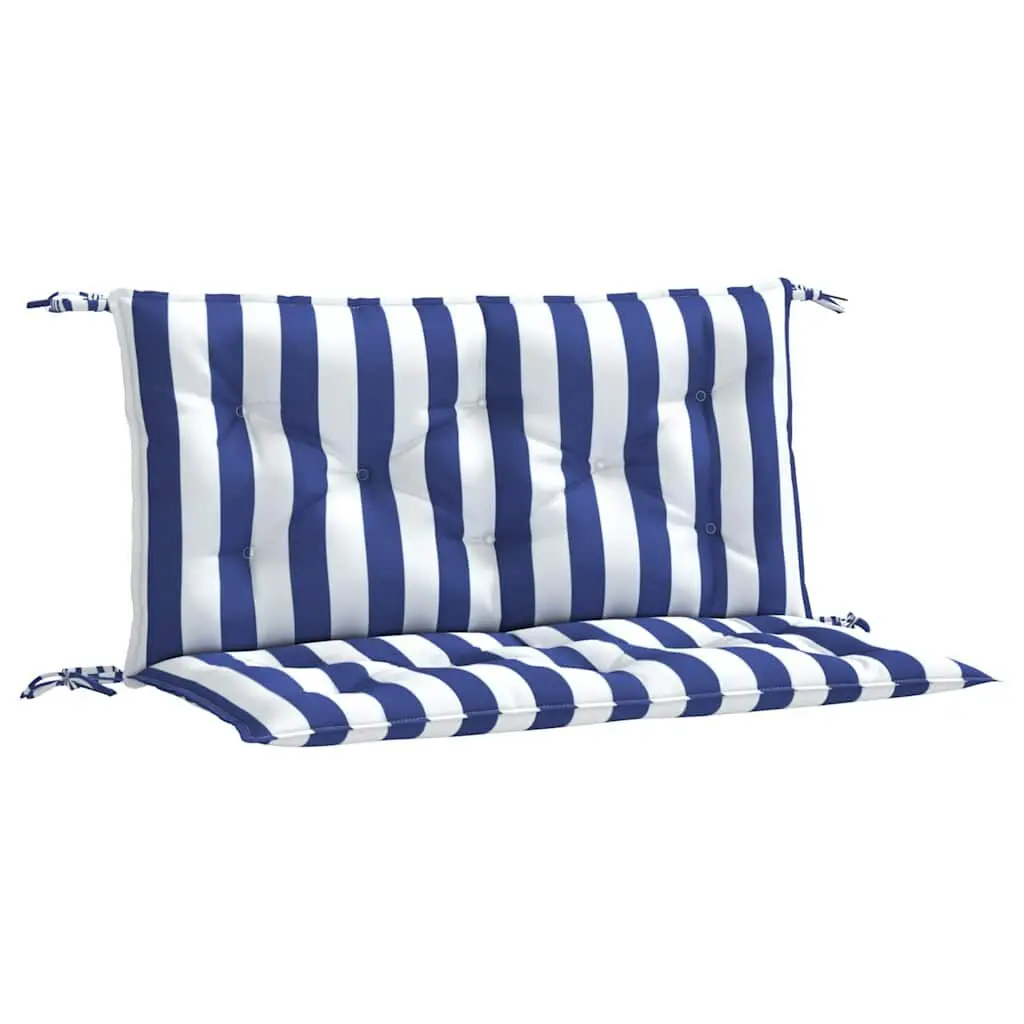Garden Bench Cushions 2 Pack Blue White Stripe 39.4x19.7x2.8 Inches Fabric