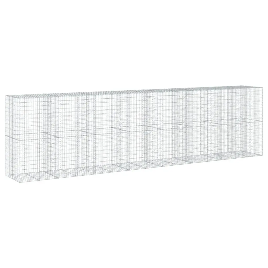Extra Tall Square Galvanized Iron Gabion Binquireet Cover 295.3x39.4x78.7 Inches Construction