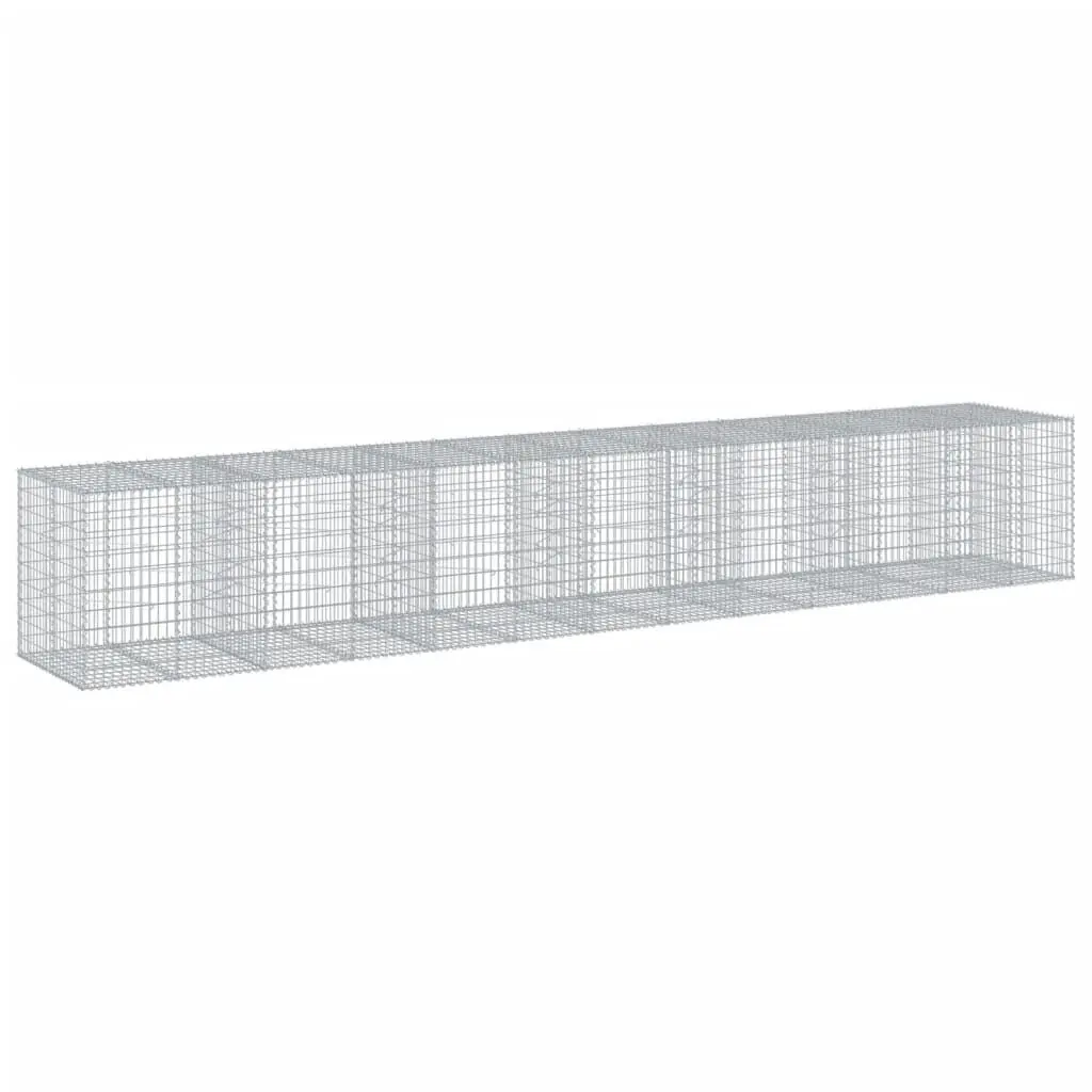 Galvanized Iron Gabion Binquireet Cover 255.9x39.4x39.4 Inches Square Wire Mesh Basket