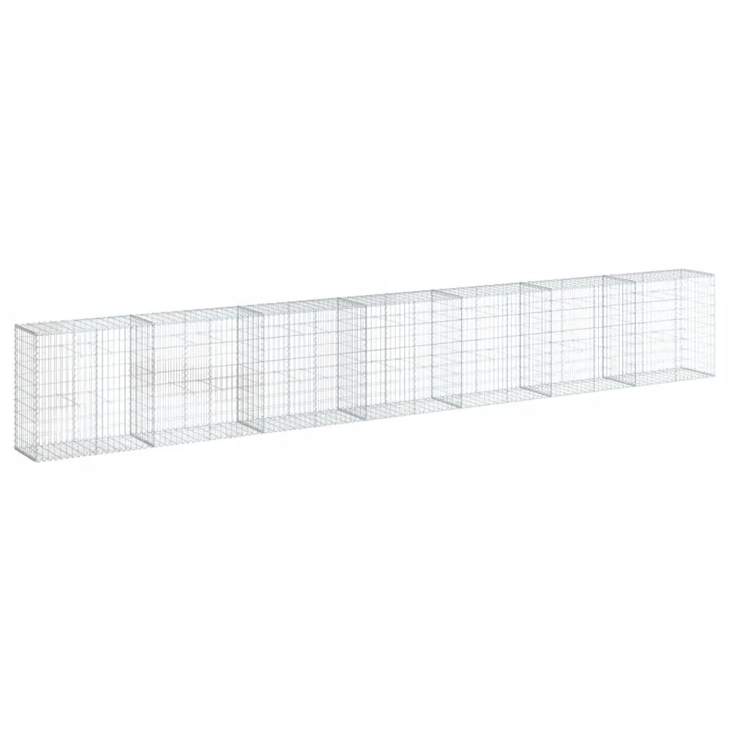 Galvanized Iron Gabion Binquireet Cover 275.6x19.7x39.4 Inches Narrow Wire Mesh Basket