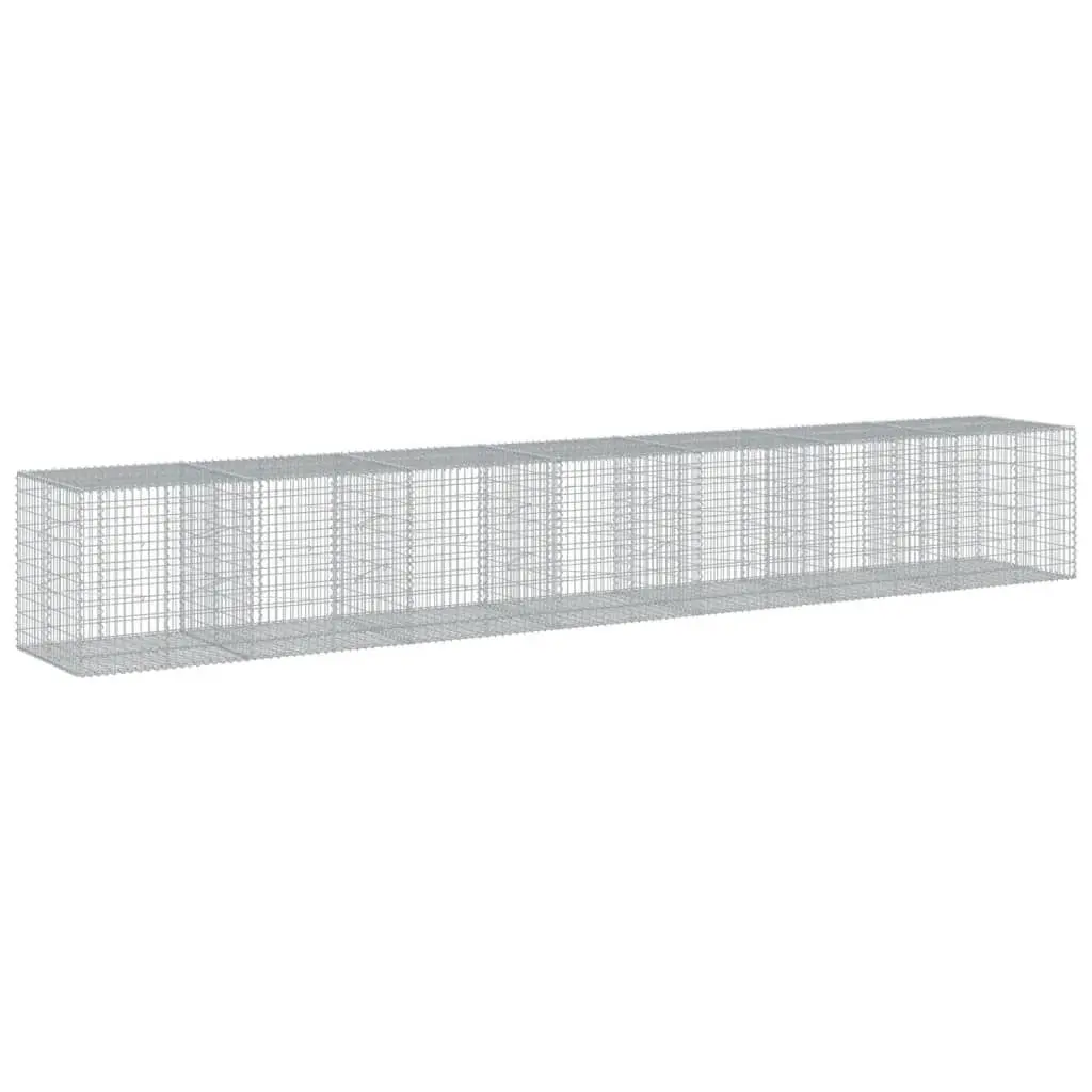 Galvanized Iron Gabion Binquireet Cover 275.6x39.4x39.4 Inches Durable Wire Mesh Container