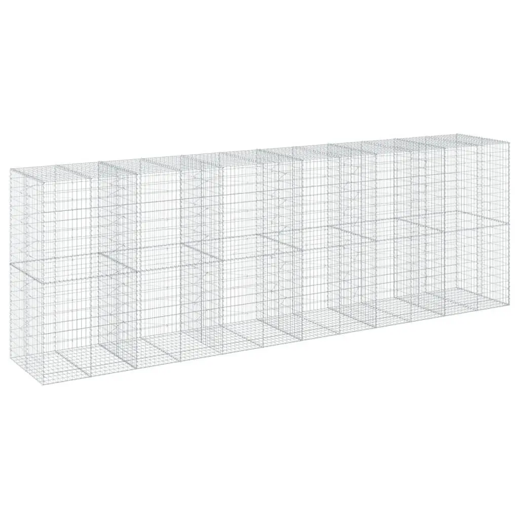 Large Galvanized Iron Gabion Binquireet Cover 236.2x39.4x78.7 Inches Landscaping and Erosion Control