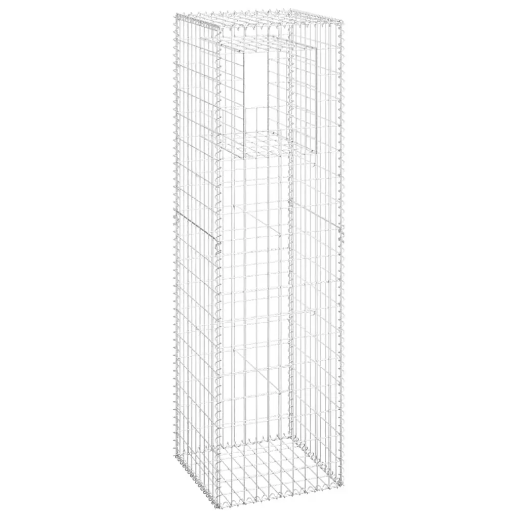 Gabion Binquireet Post 19.7x19.7x70.9 Inches Iron Landscape Fence