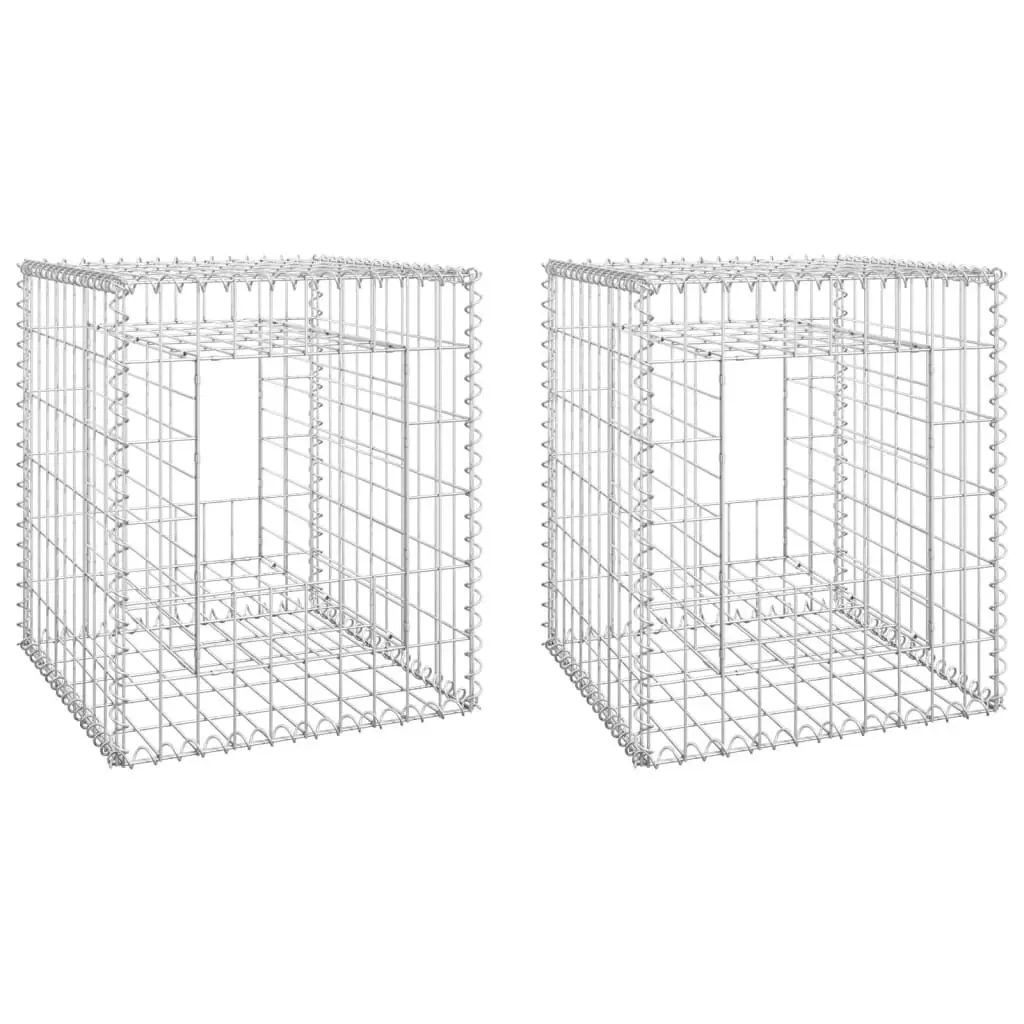 Gabion Binquireet Posts 2 Pack 19.7x19.7x23.6 Inches Iron Garden Edging