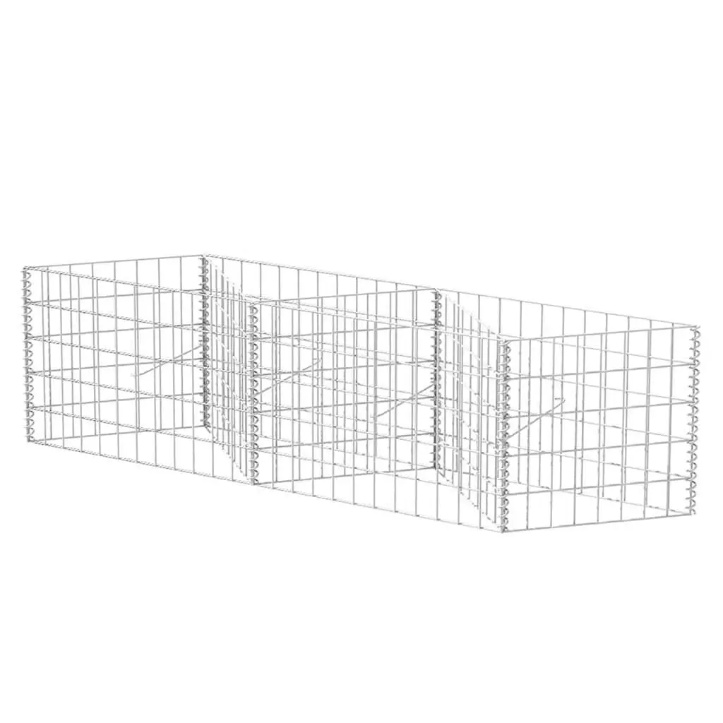 Gabion Binquireet Galvanized Steel 47.2x11.8x19.7 Inches Garden Planter
