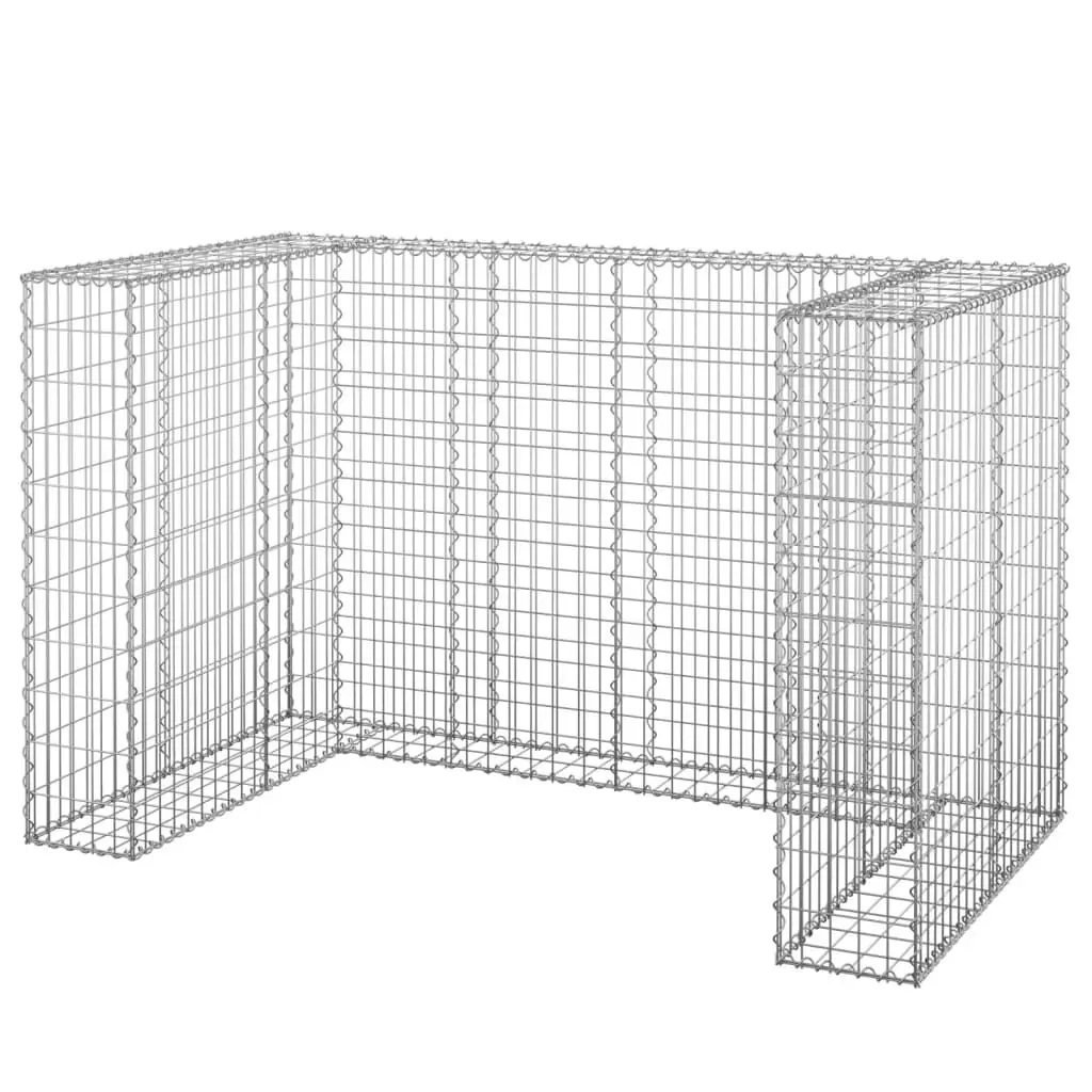 Gabion Wall Garbage Bins Galvanized Steel 70.9x39.4x43.3 Inches Rustproof Outdoor Waste Screen