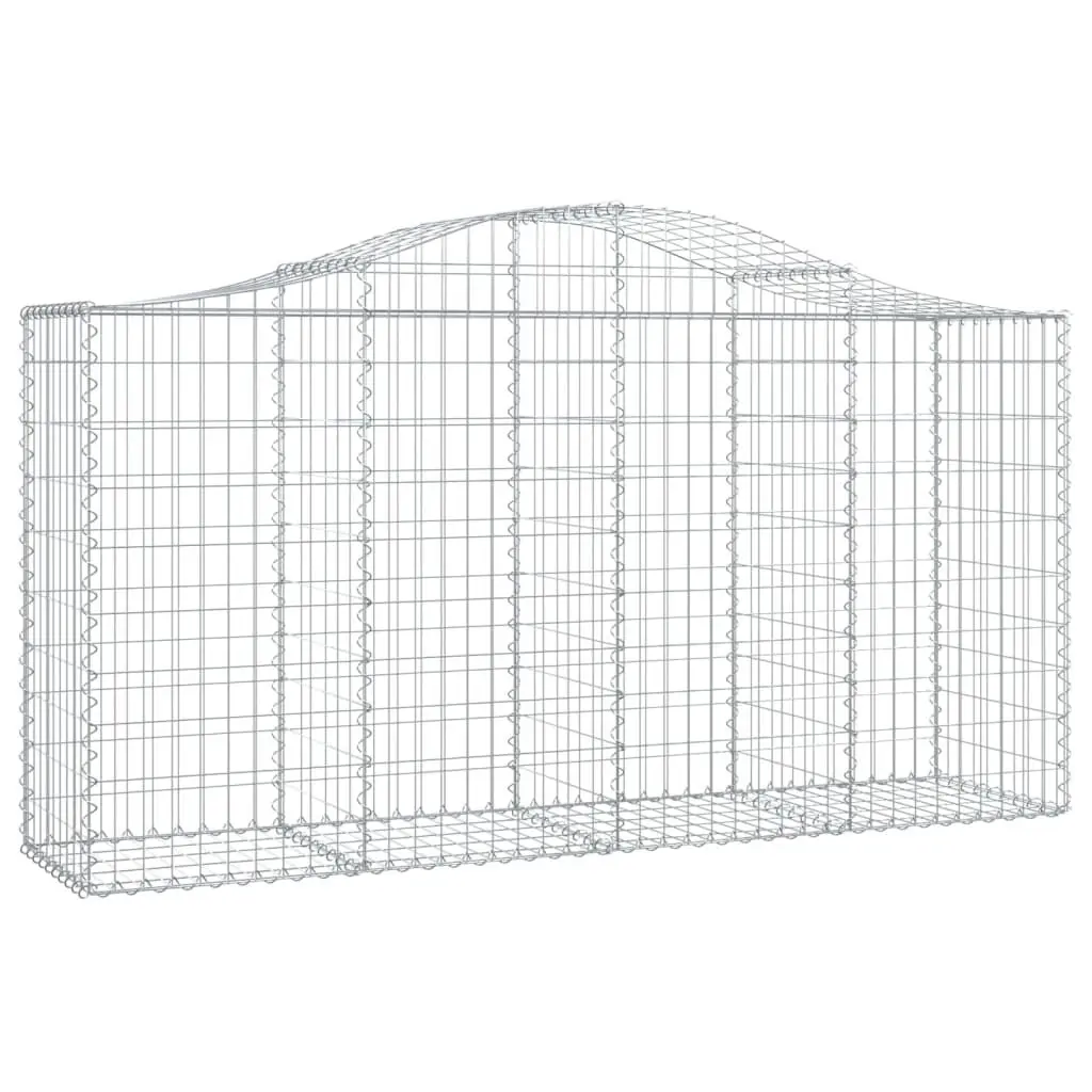 Arched Gabion Binquireet 78.7x19.7x39.4/47.2 Inches Galvanized Iron Garden Decor