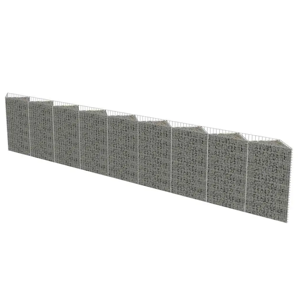 Gabion Wall Galvanized Steel 248x11.8x39.4 Inches Industrial Strength Fence Panel