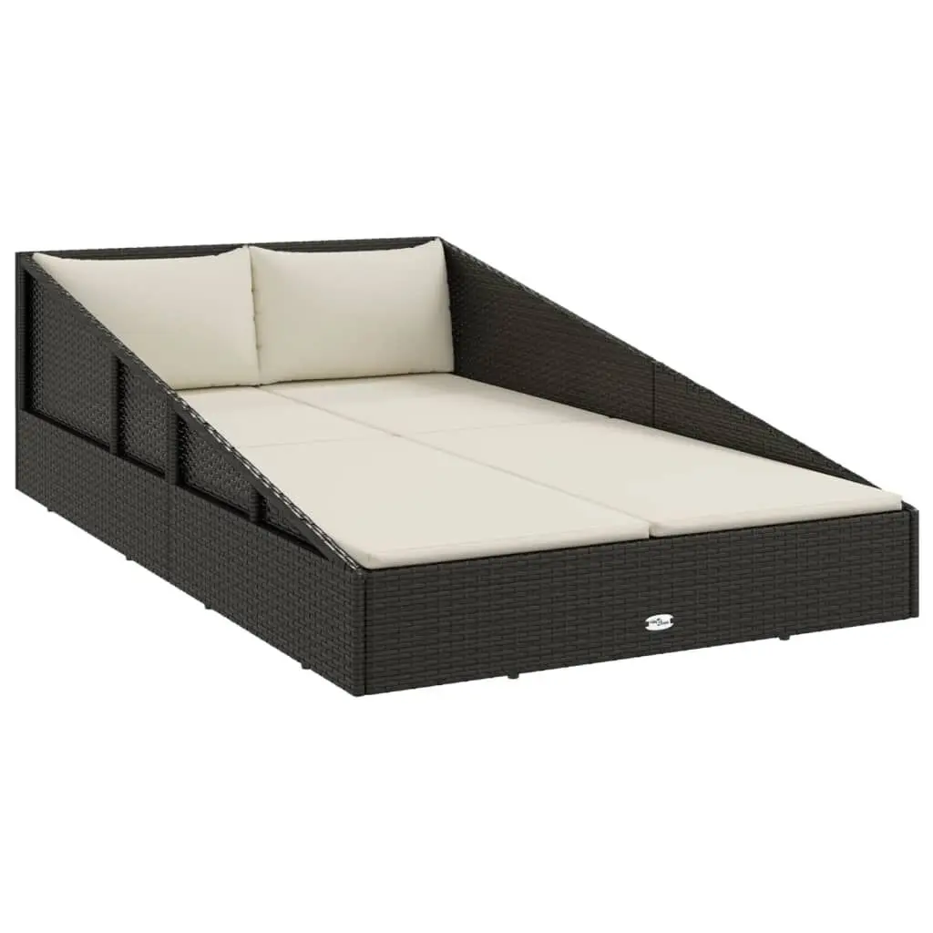 Garden Bed Black 43.3x78.7 Inches Poly Rattan Outdoor Planter