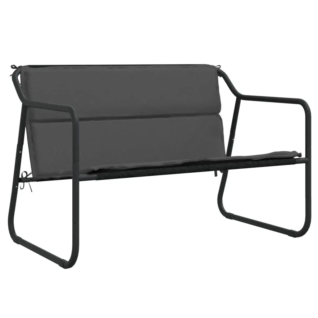 2-Seater Patio Bench Cushion Anthracite Steel Outdoor Relaxation